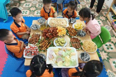 Bảng tính khẩu phần ăn Nhà trẻ Mẫu giáo ngày 23.5.2026 Trường mầm non Xuân Ninh