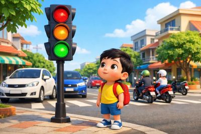 Bài Thơ: “Đèn giao thông” nhà trẻ 24- 36 tháng