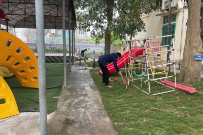 Cán bộ giáo viên trường Mầm non Xuân Ninh hưởng ứng ngày Chủ nhật xanh tháng 1 năm 2026!